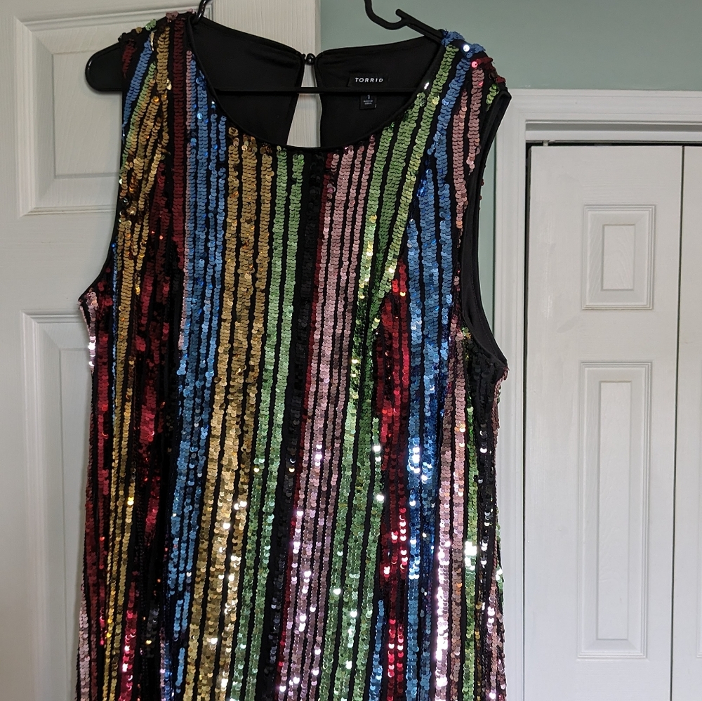Torrid size 1 multicolored sequin party dress
